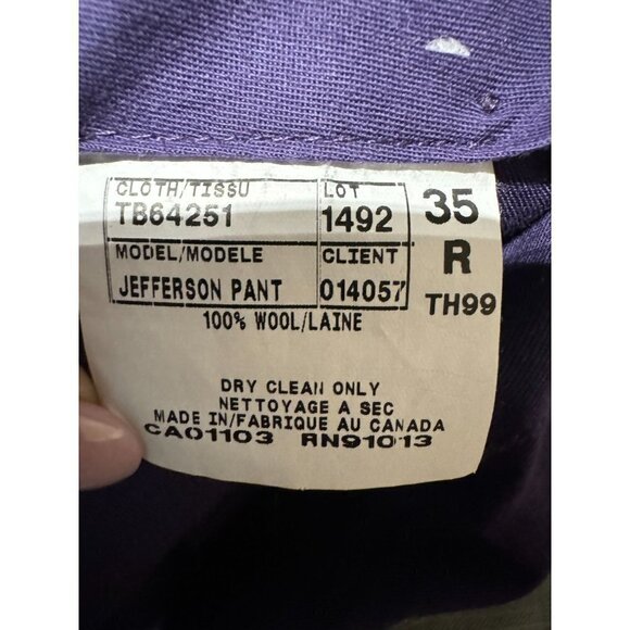 Ted Baker Jefferson Light Gray Wool Suit Pants 35R NWOT - Picture 6 of 6